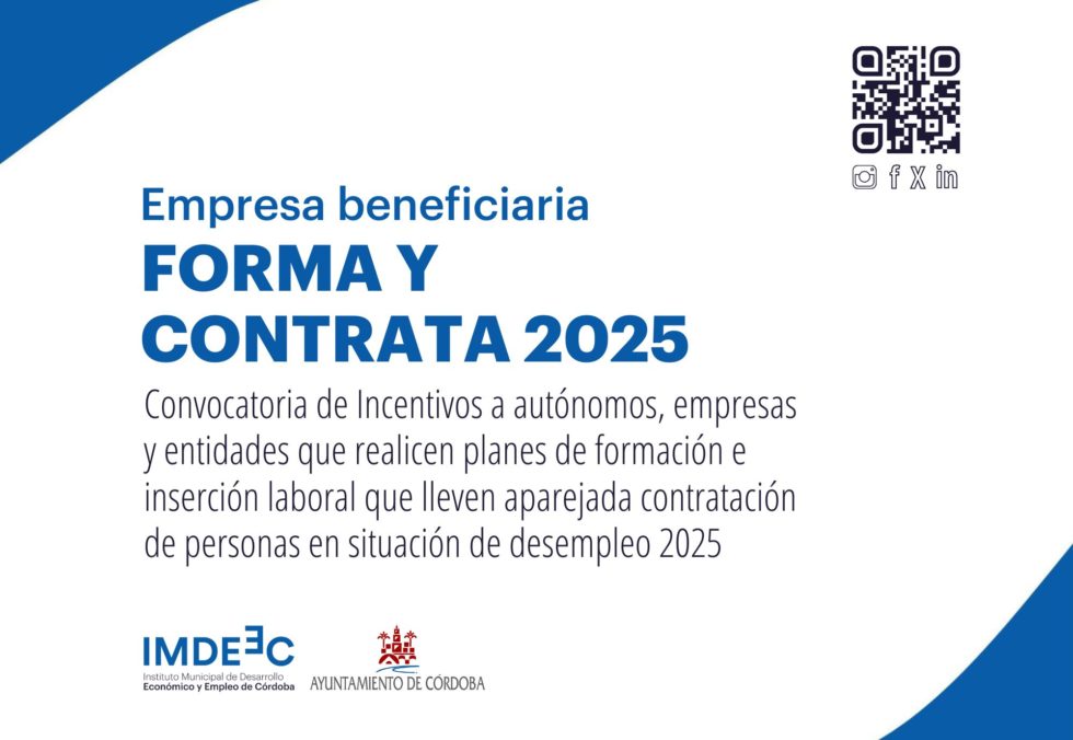 Empresa beneficiaria Forma y Contrata 2025 — IMDEEC, Ayuntamiento de Córdoba